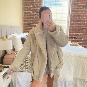 H&M | Faux leather and fur jacket